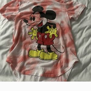Disney Mickey Mouse Kids Tee - Red and Yellow Tie-Dye